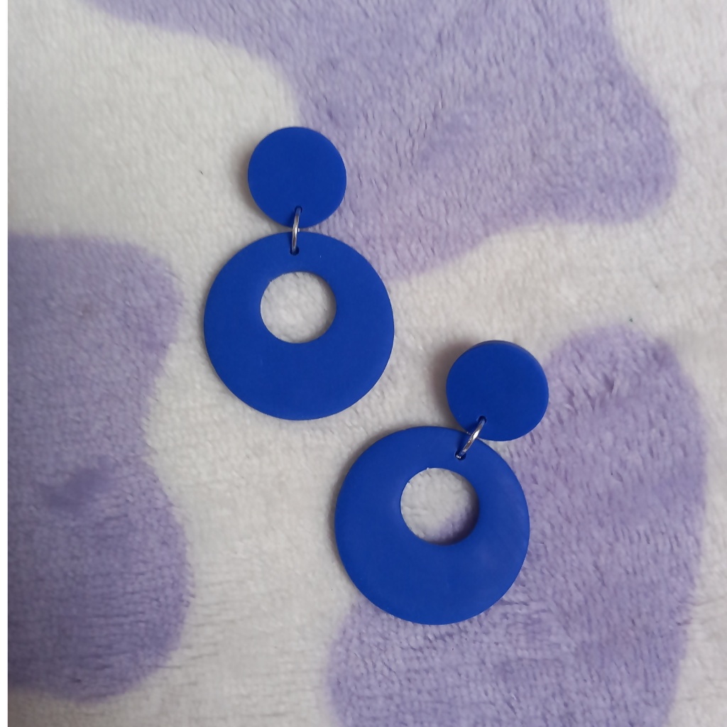 Polymer Clay Retro Circle Dangle Earrings