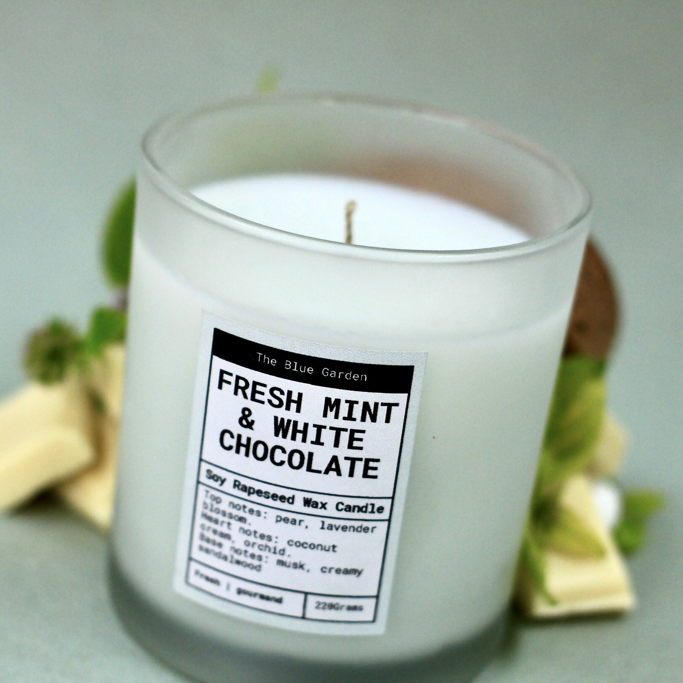 Fresh Mint & White Chocolate | Natural Wax Scented Candle