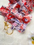 Handmade Ruffled Crossbody Phone Strap Ditsy Archive Red