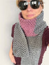 LONG LENGTH , CHUNKY & STRECTCHY UNISEX SCARF - DARK GREY & MAUVE