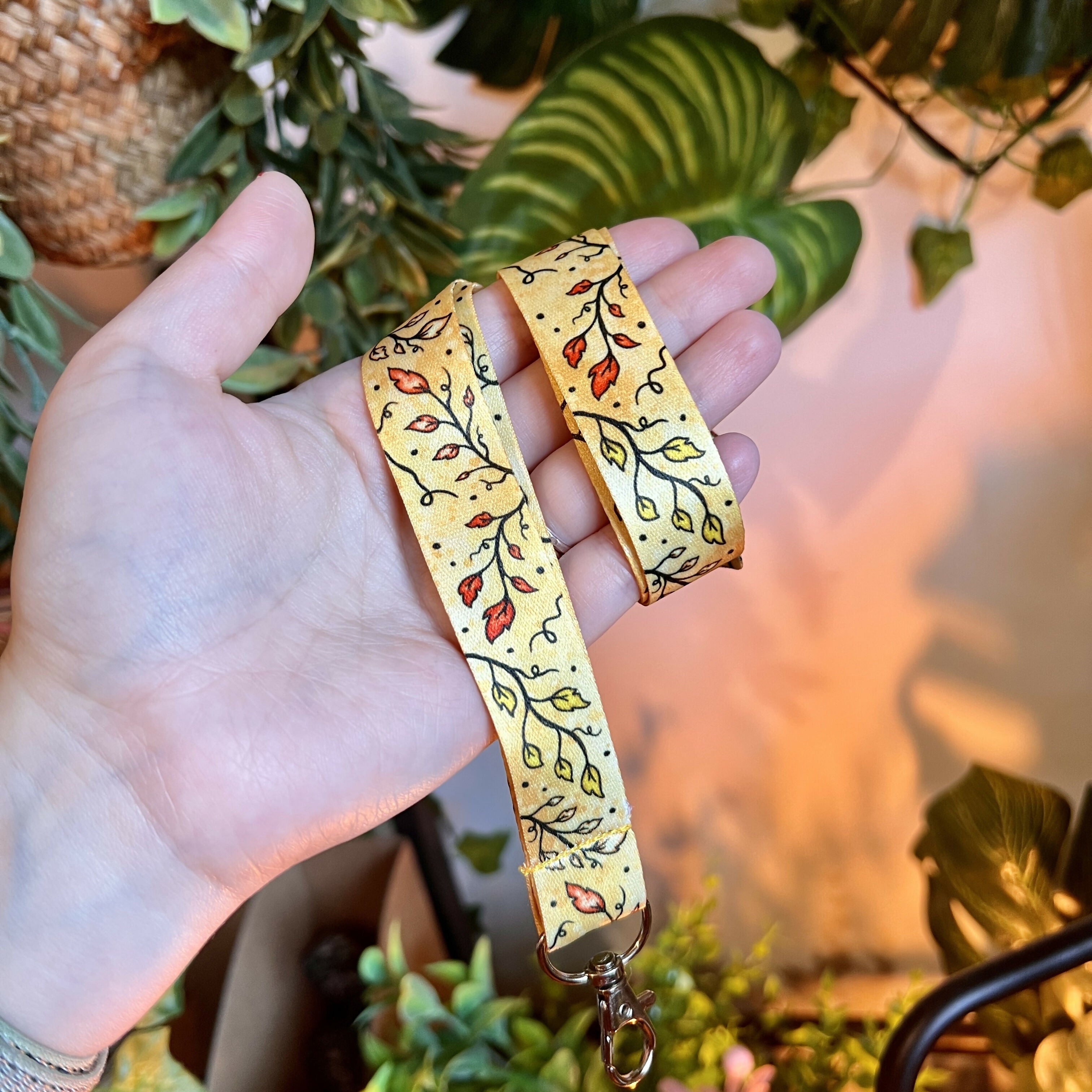 Parchment Leaves Lanyard