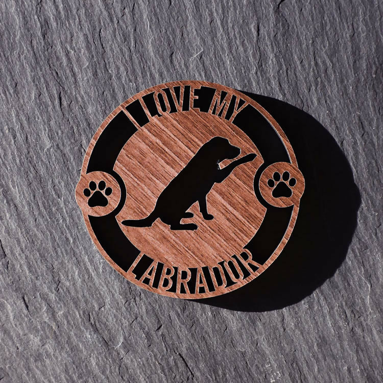 I Love My Labrador Laser Cut Wooden Coaster