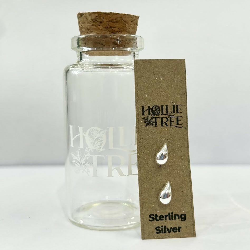 Solid Sterling Silver Tear Drop Stud