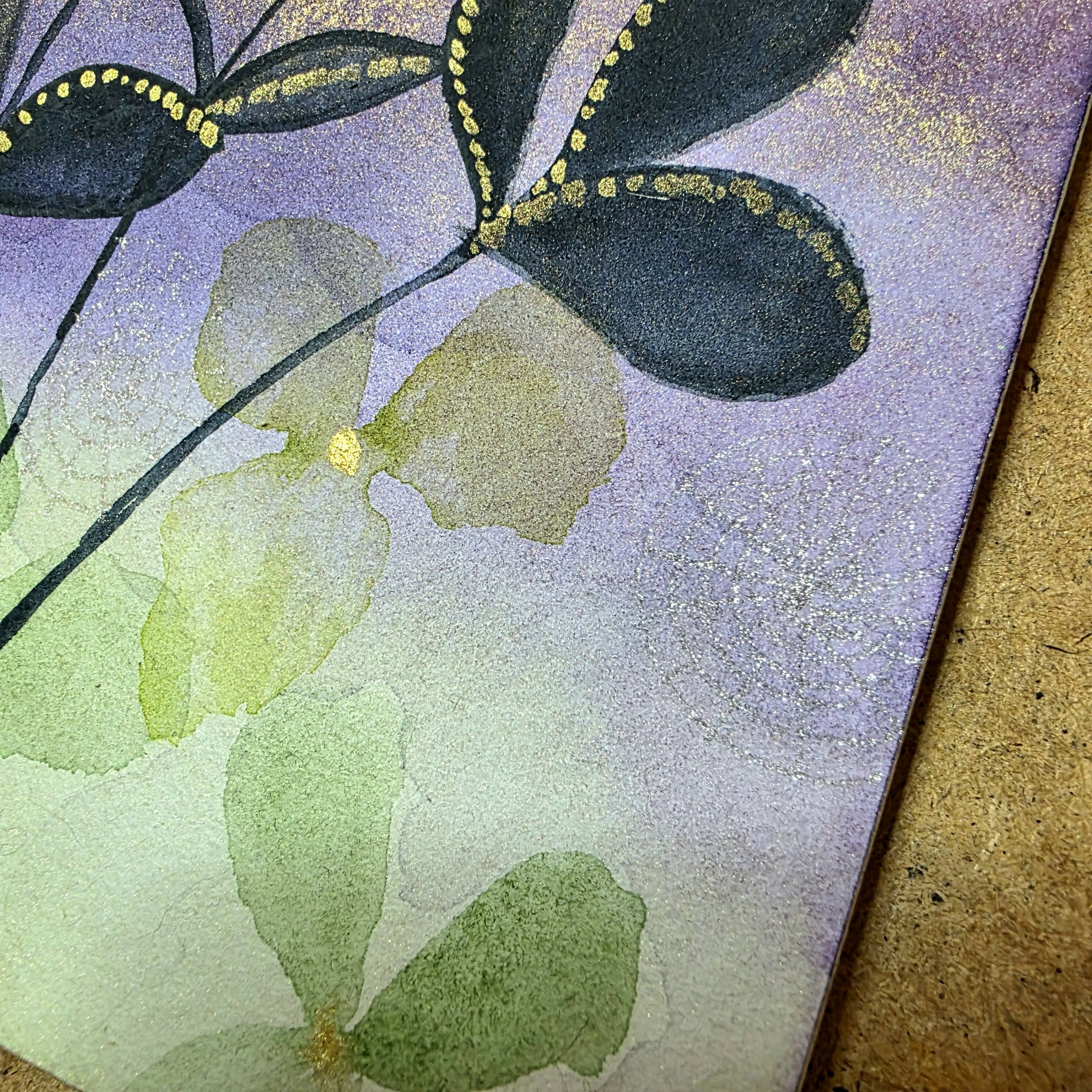 'Whimsical Hedgerow' Original Mixed Media Painting