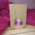 Pink And Purple Geometric Dangle Teardrop Polymer Clay Earrings