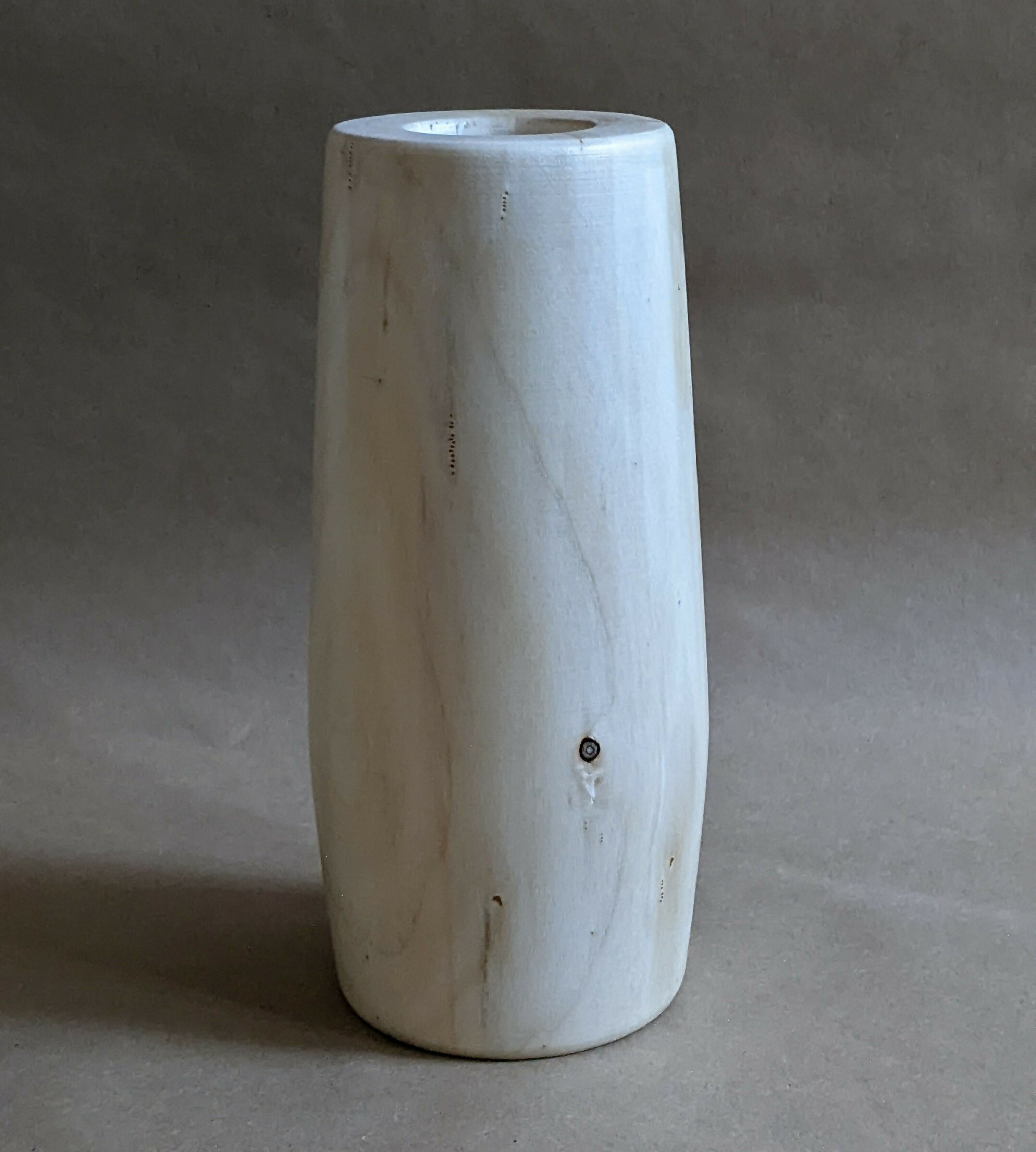 Handcrafted Reclaimed Wood Vase with Glass Insert