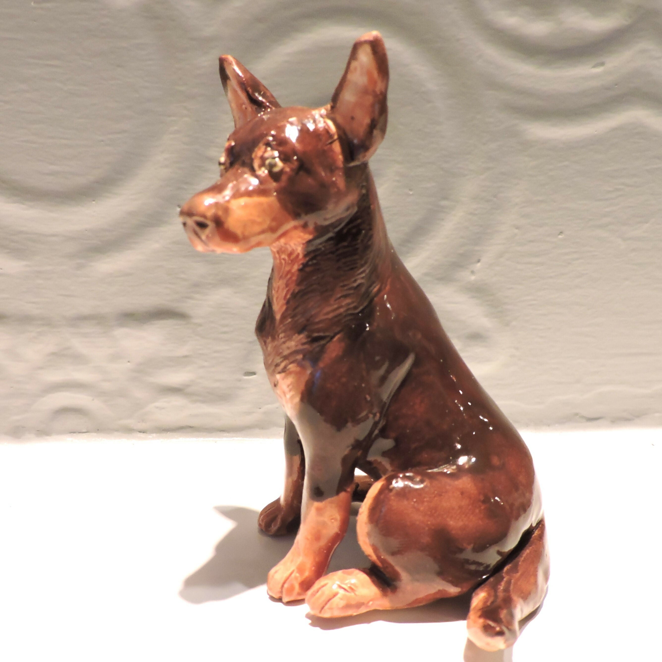 Ceramic Australian Kelpie Dog Sculpture