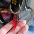 Handmade Black And Red Lightening Bolts Resin Boot Charms