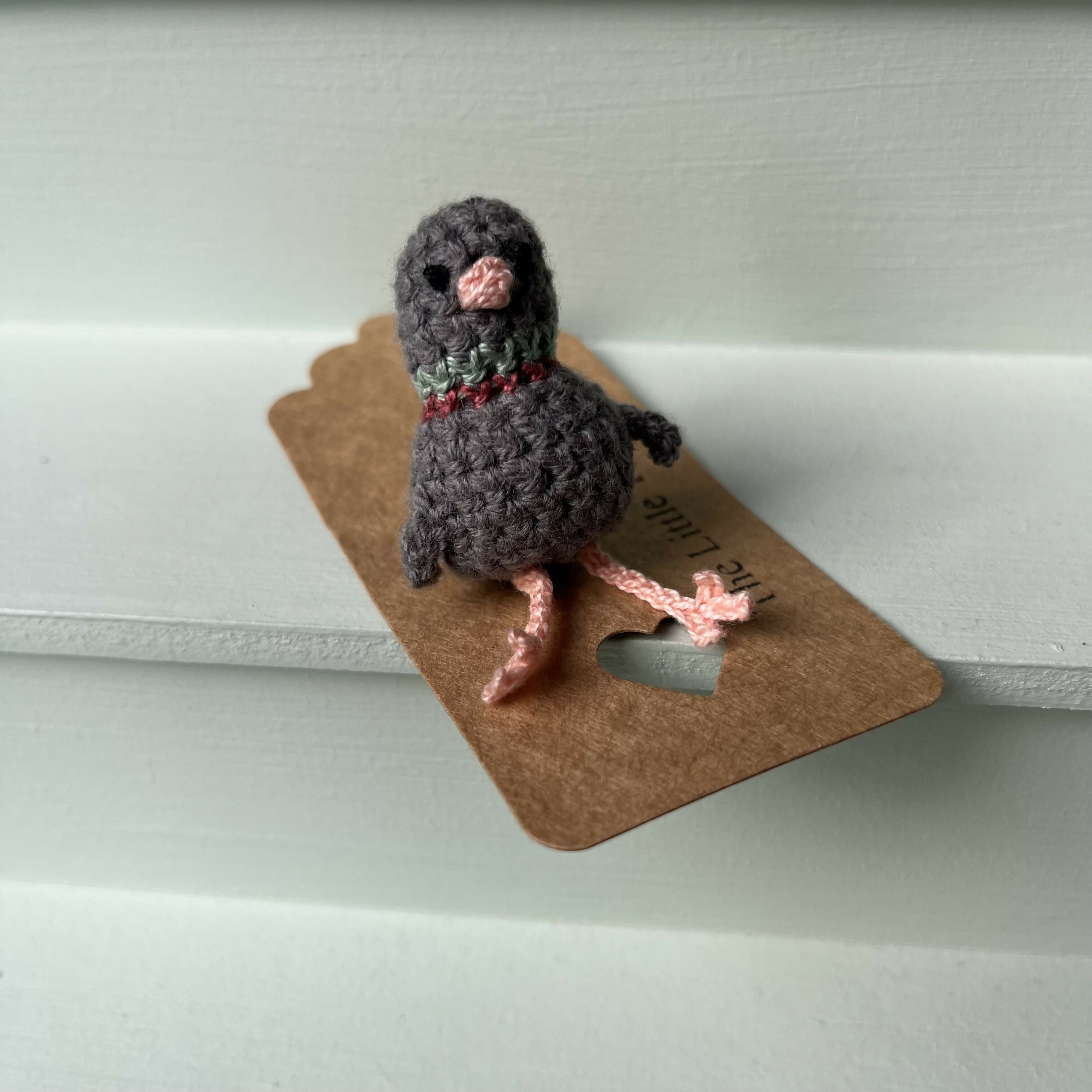 Crochet Pigeon Brooch