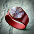 Handcrafted Natural Leather & Red Moss Agate Gemstone Bracelet - Size S or M
