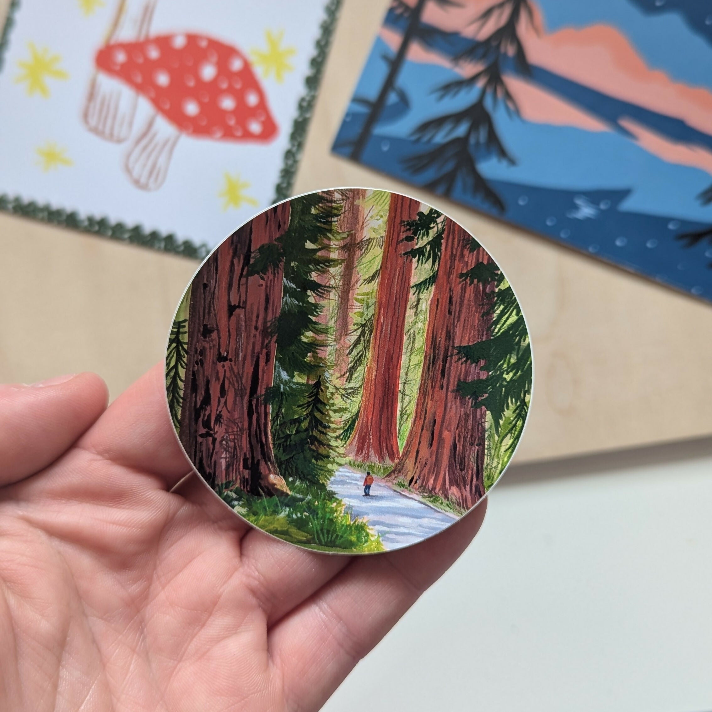 Giant Redwoods Illustrated Vinyl Sticker