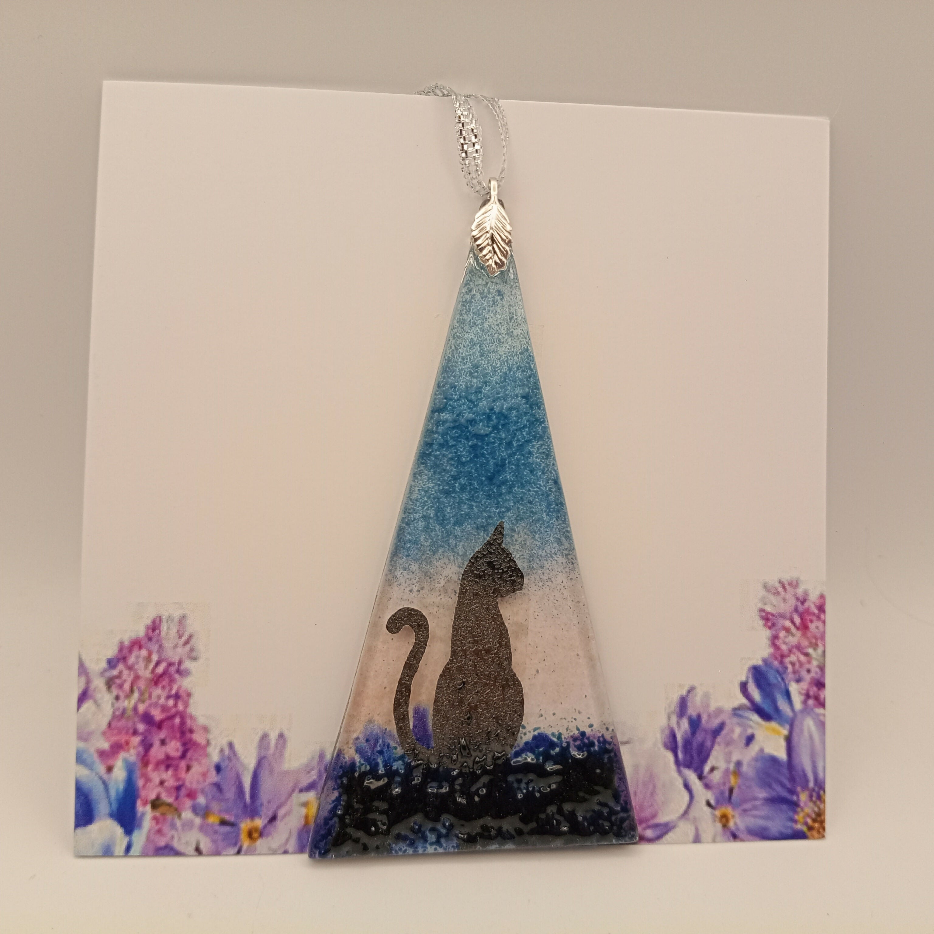 Fused Glass Cat Card
