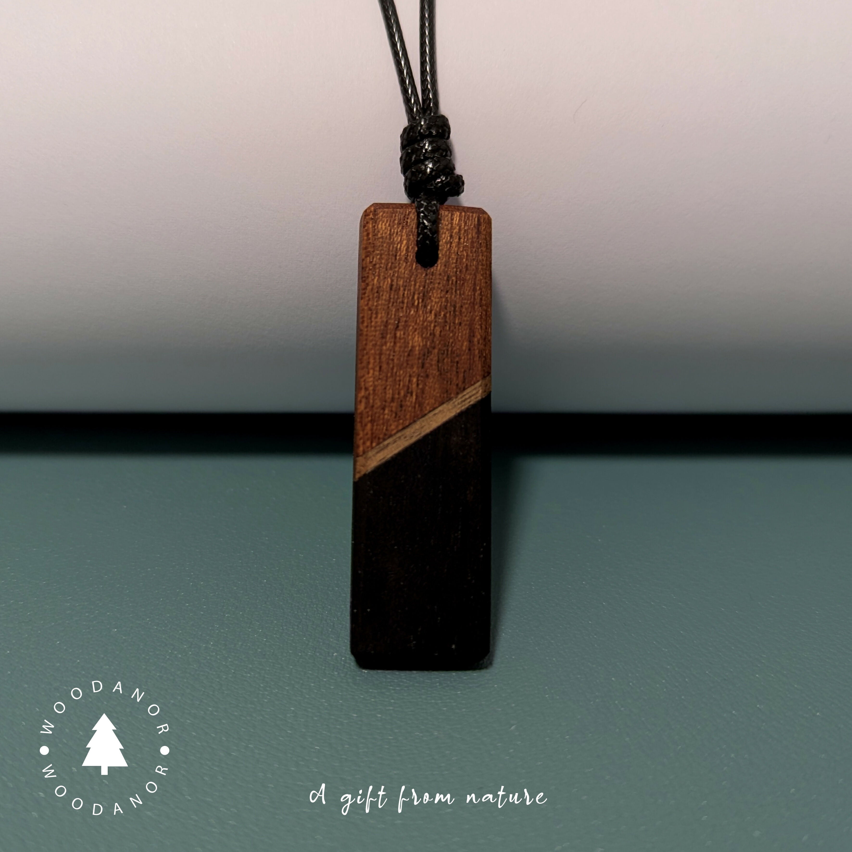 Two-Tone Wood Pendant