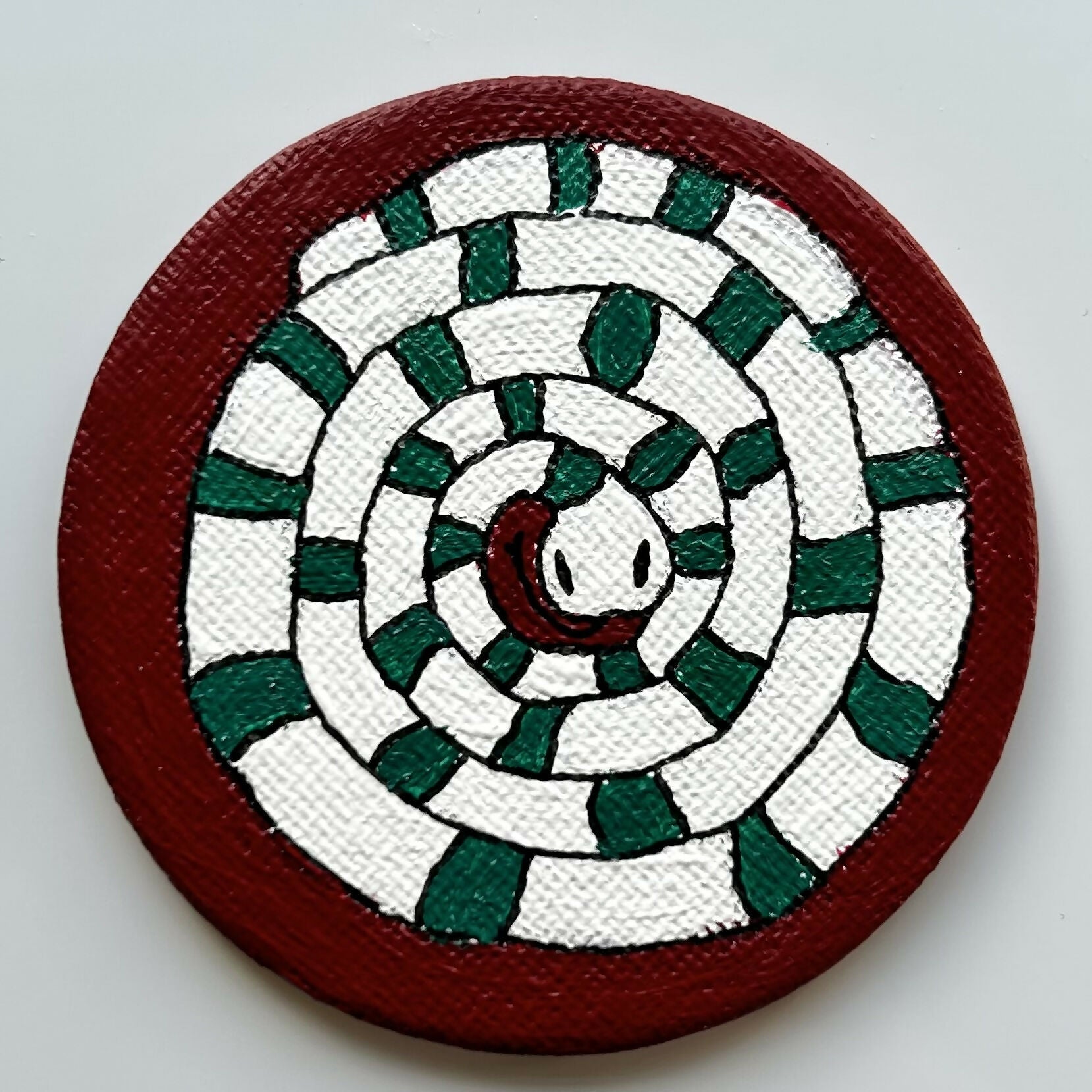 Candy Cane Snake Magnets Original Artwork