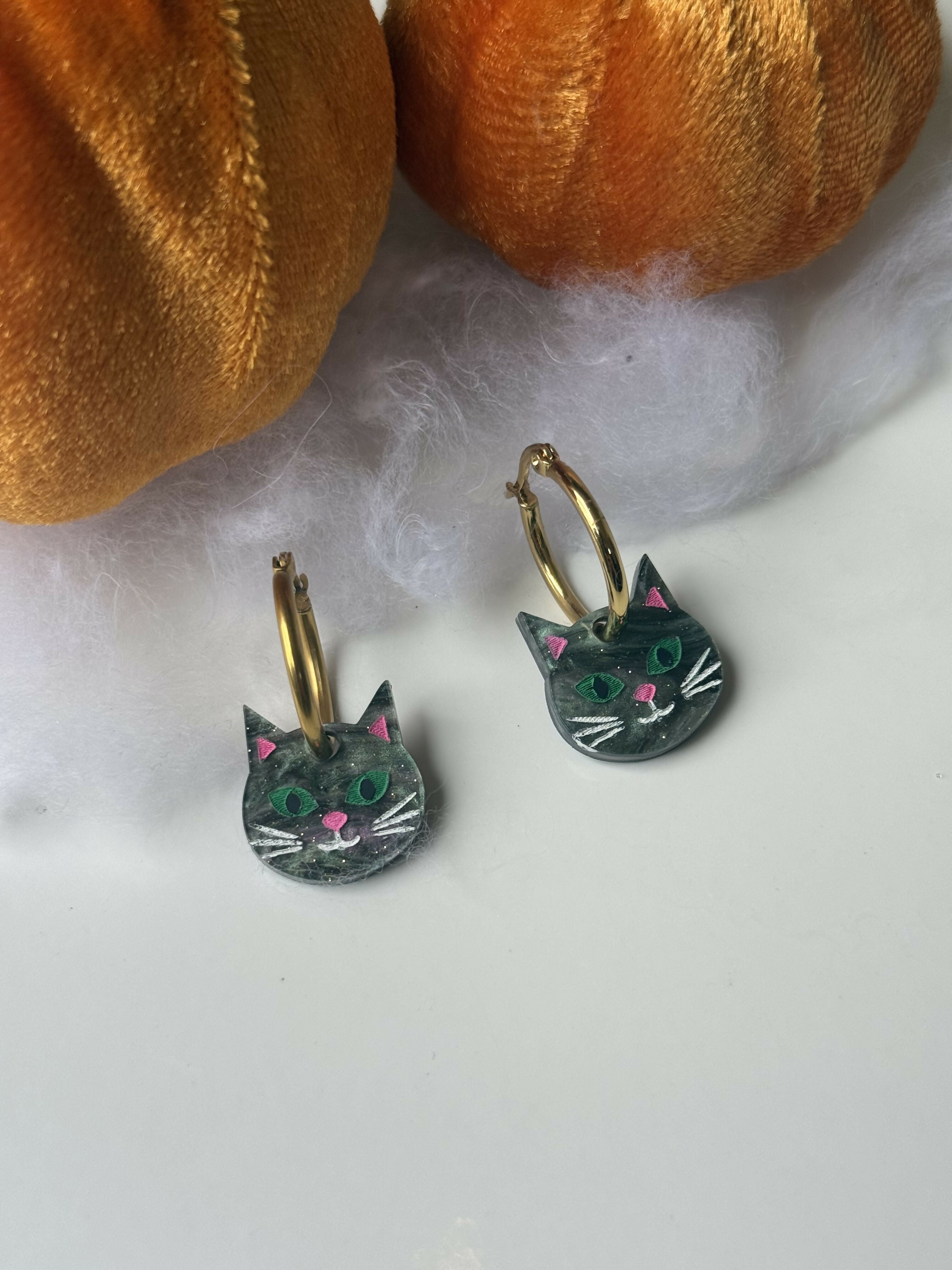 Cute cat face hoops