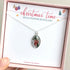 Real Christmas Tree Leaves Candy Cane Necklace Silver Plated