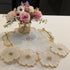 GOLD HANDLE SERVING TRAY HANDMADE FLOWER SET WITH COASTERS