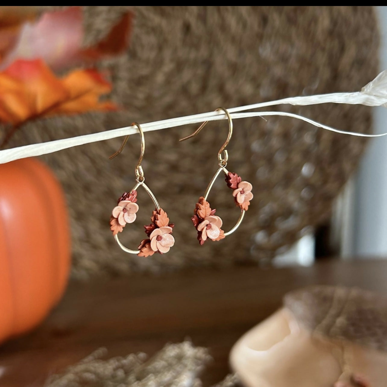 Autumn Flower Drop Earrings