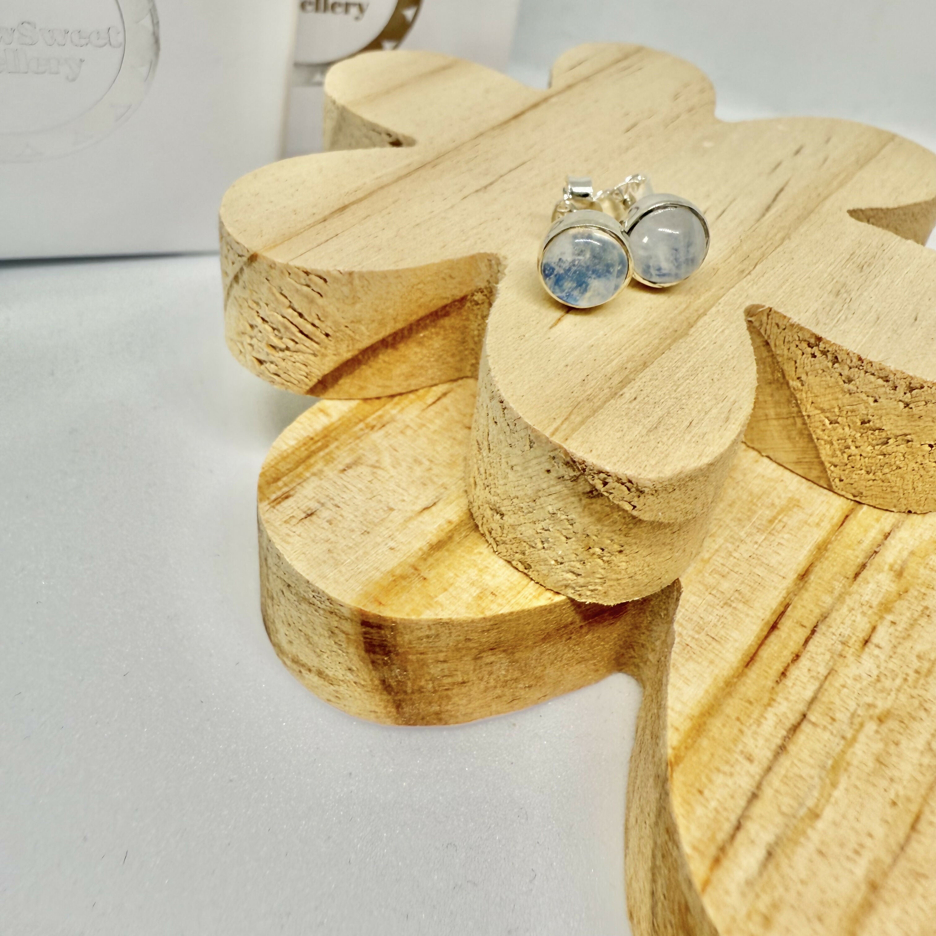 BLUE MOONSTONE STUD EARRINGS