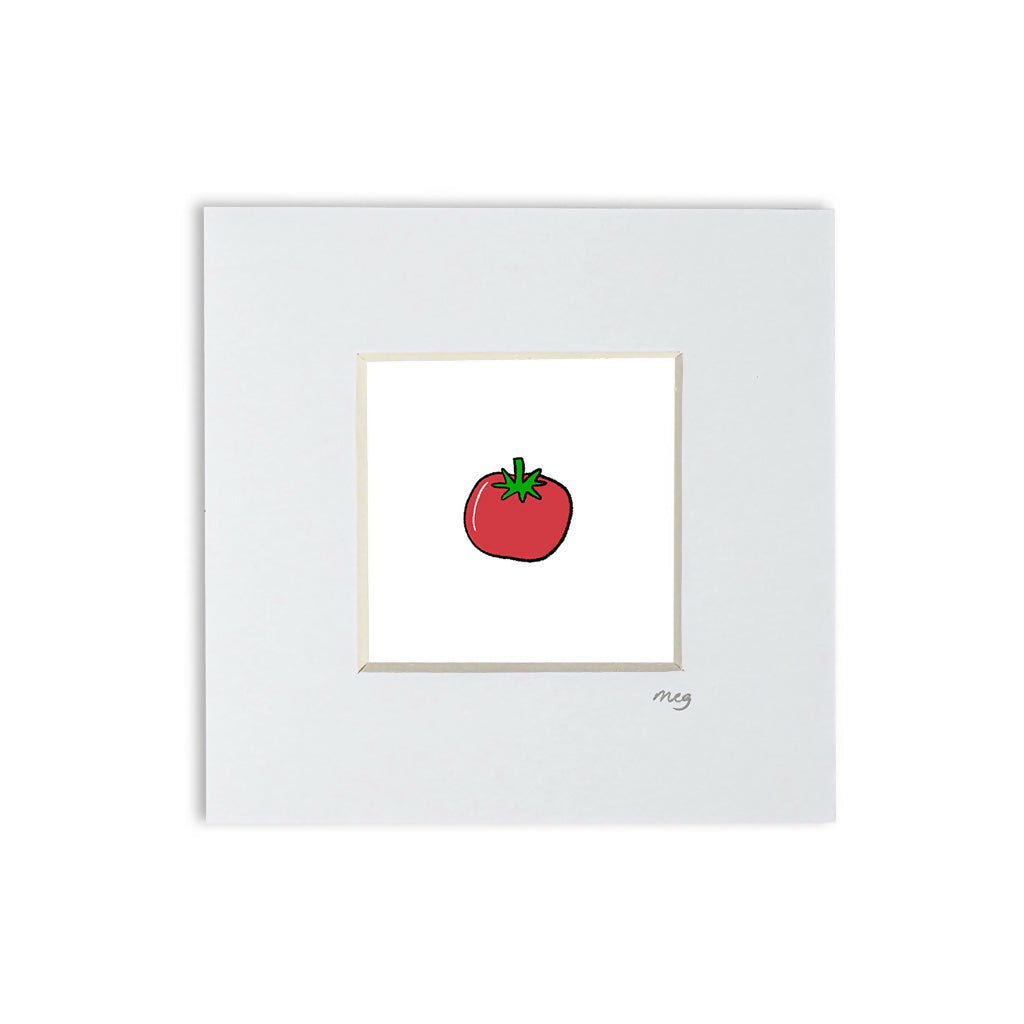Tomato 4x4" Mounted Mini Print
