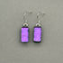 Purple Dichroic Fused Glass Dangle Sterling Silver Earrings - Handmade by Jade Tapson Glass.