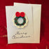 Crochet Handmade Wreath with Bow Christmas Card - Merry Christmas