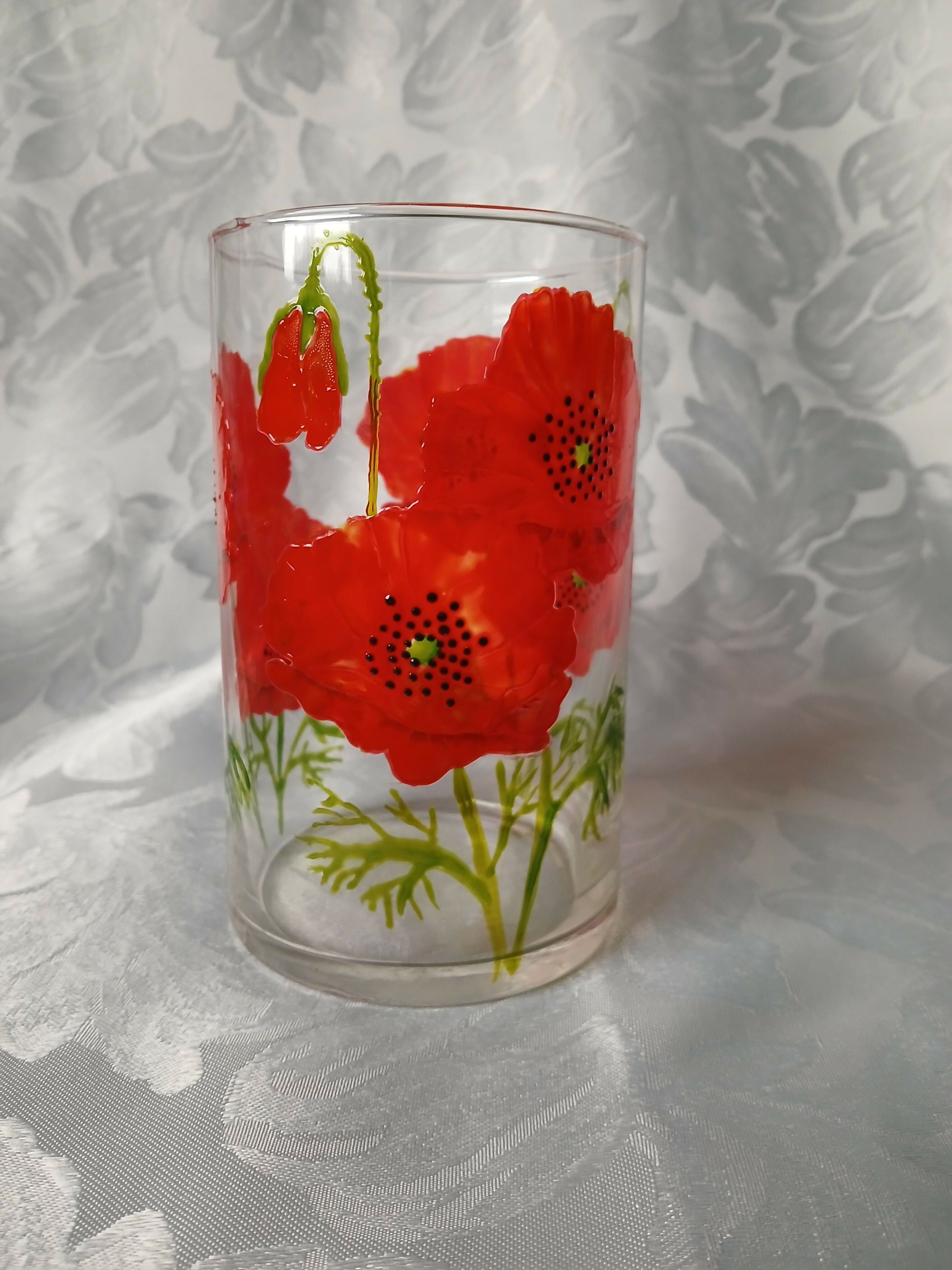 Hand Painted Glass Candle Holder or Vase. 5 Designs to Choose From.