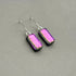 Magenta Dichroic Glass Necklace and Earrings Set - Sterling Silver, Handmade by Jade Tapson Glass.