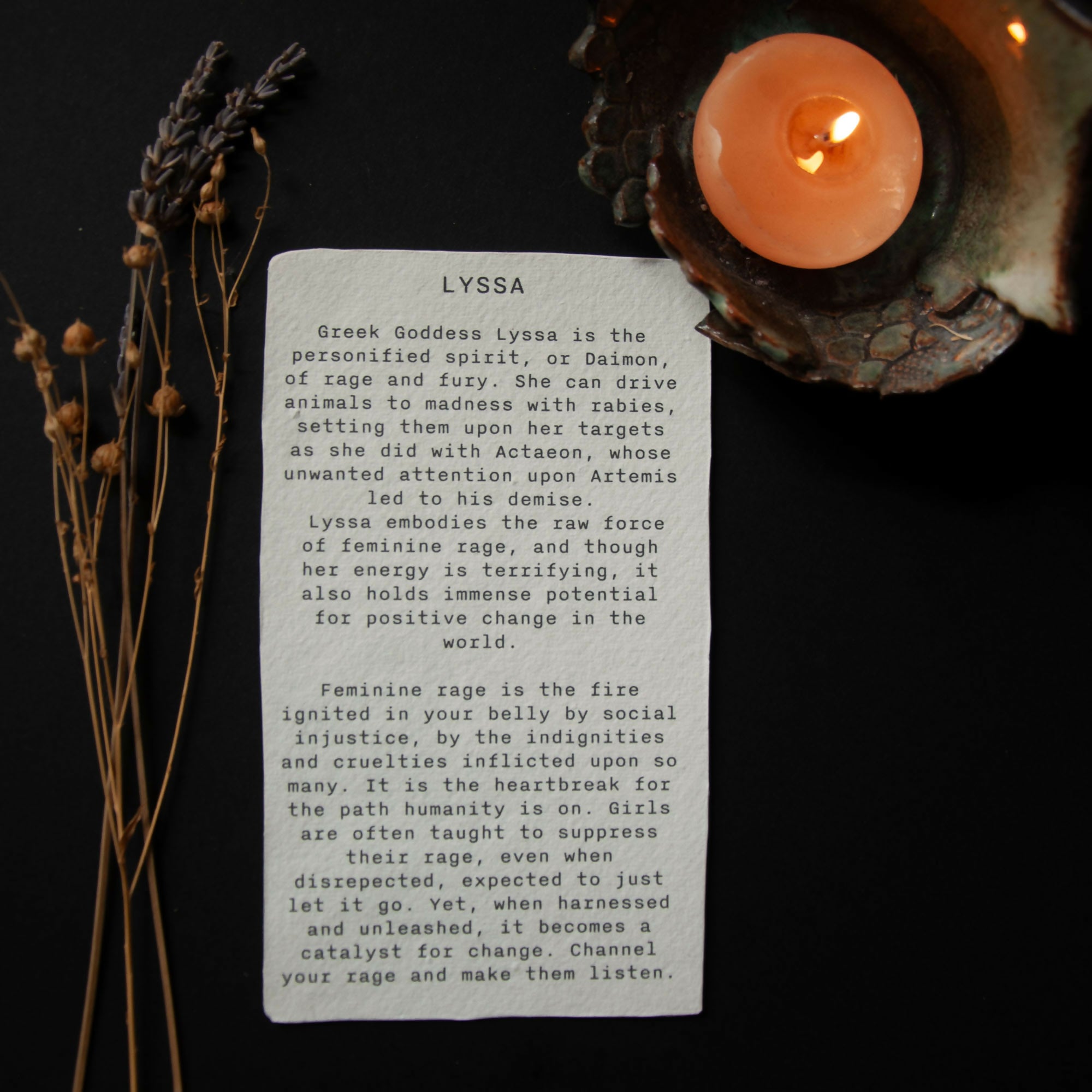 LYSSA GODDESS ALTAR CARDS