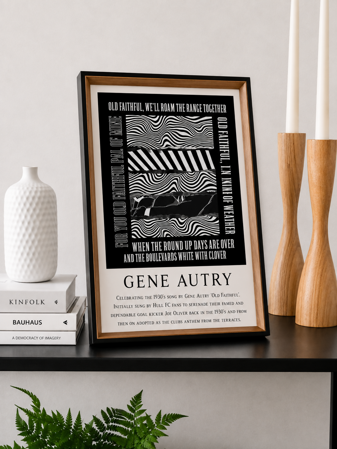 Hull FC Art Print OLD FAITHFUL LYRICS Design in Black