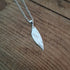 Handmade Silver Drop Leaf Necklace Leafy Texture