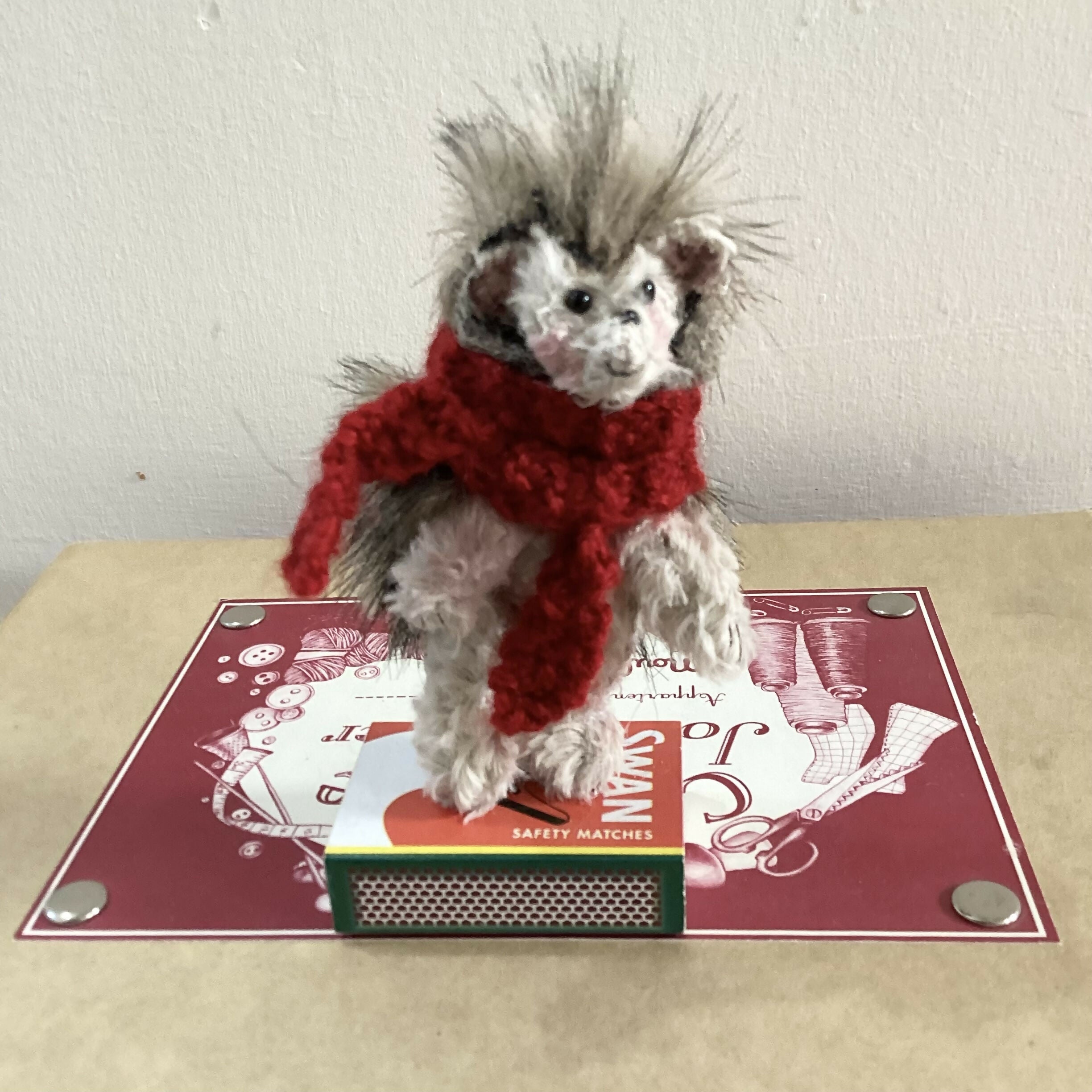 Miniature Hedgehog On Marchbox Ornament