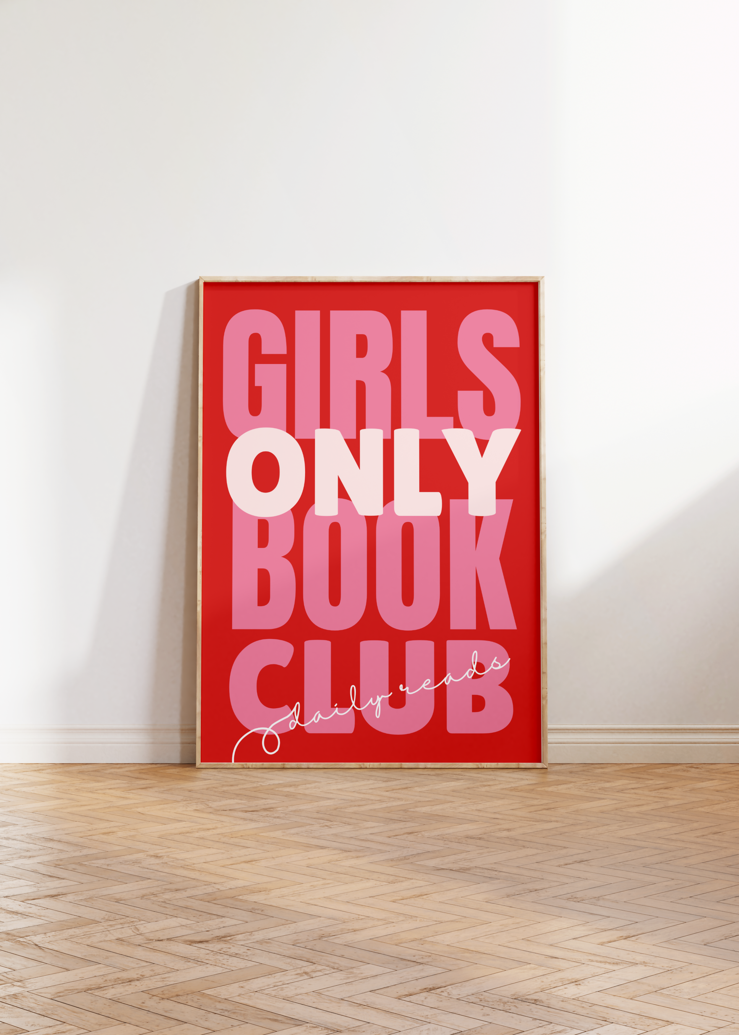 OAK FRAMED GIRLS ONLY BOOK CLUB WALL ART PRINT