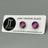 Pink Dichroic Fused Glass Sterling Silver Stud Earrings - Handmade by Jade Tapson Glass.