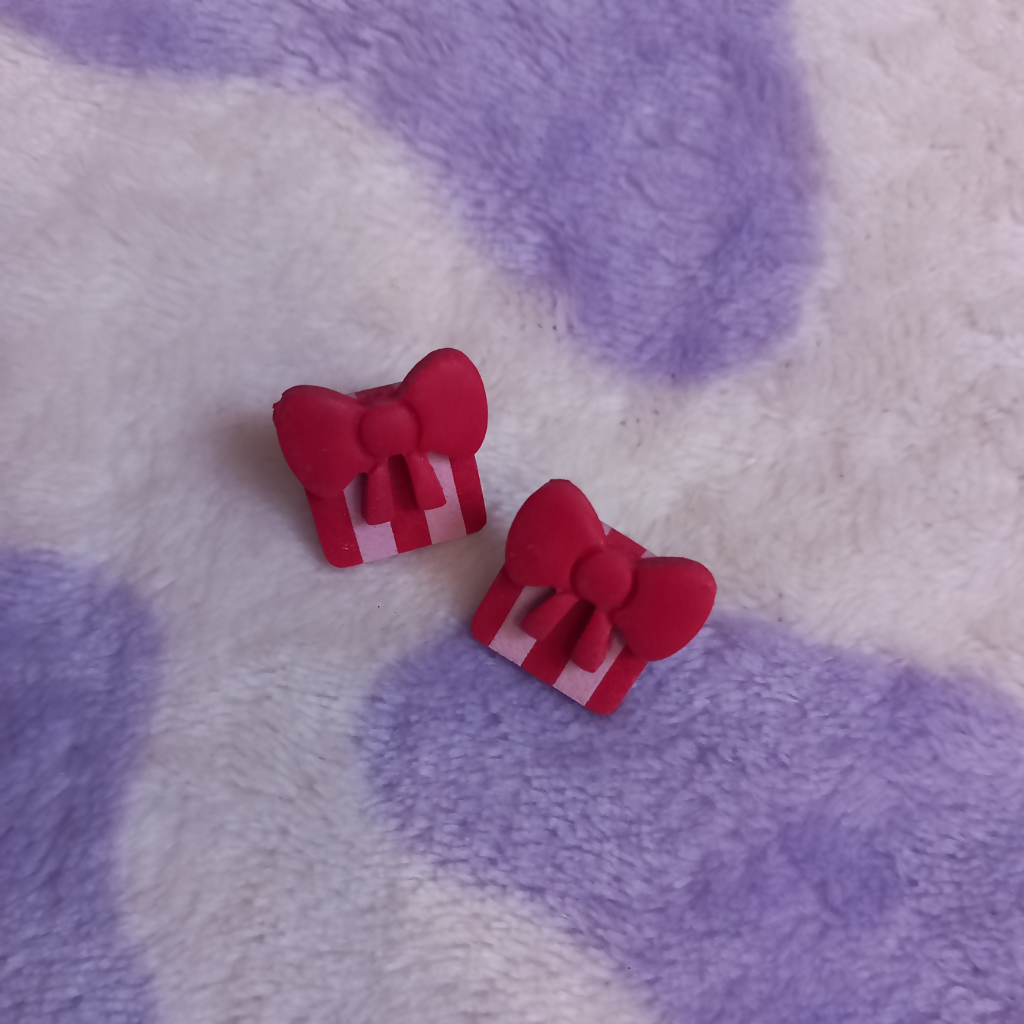 Polymer Clay Christmas Present Stud Earrings