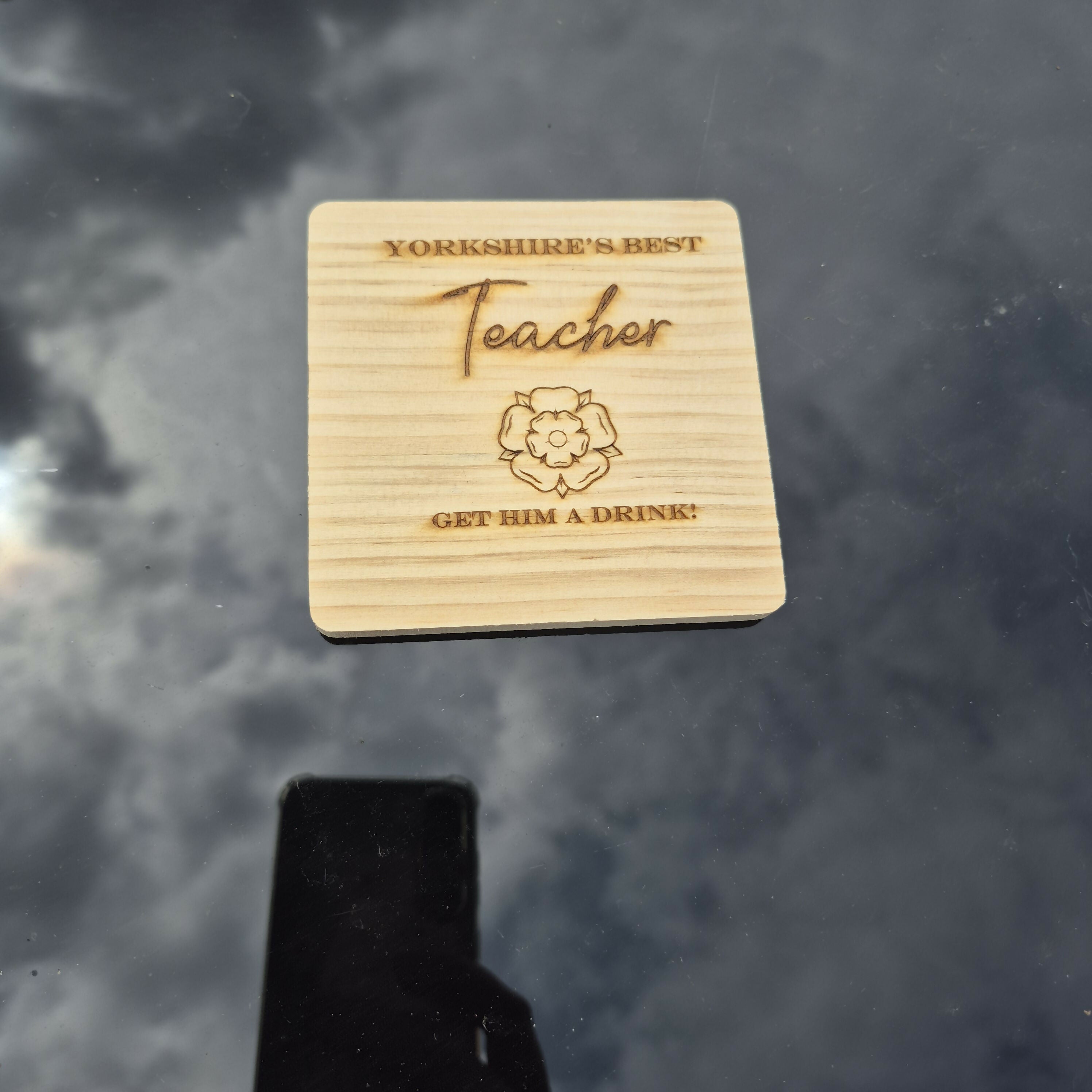 Wooden Yorkshire Rose Coaster - Yorkshires Best