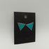 Blue Enamel Triangle Stud Earrings