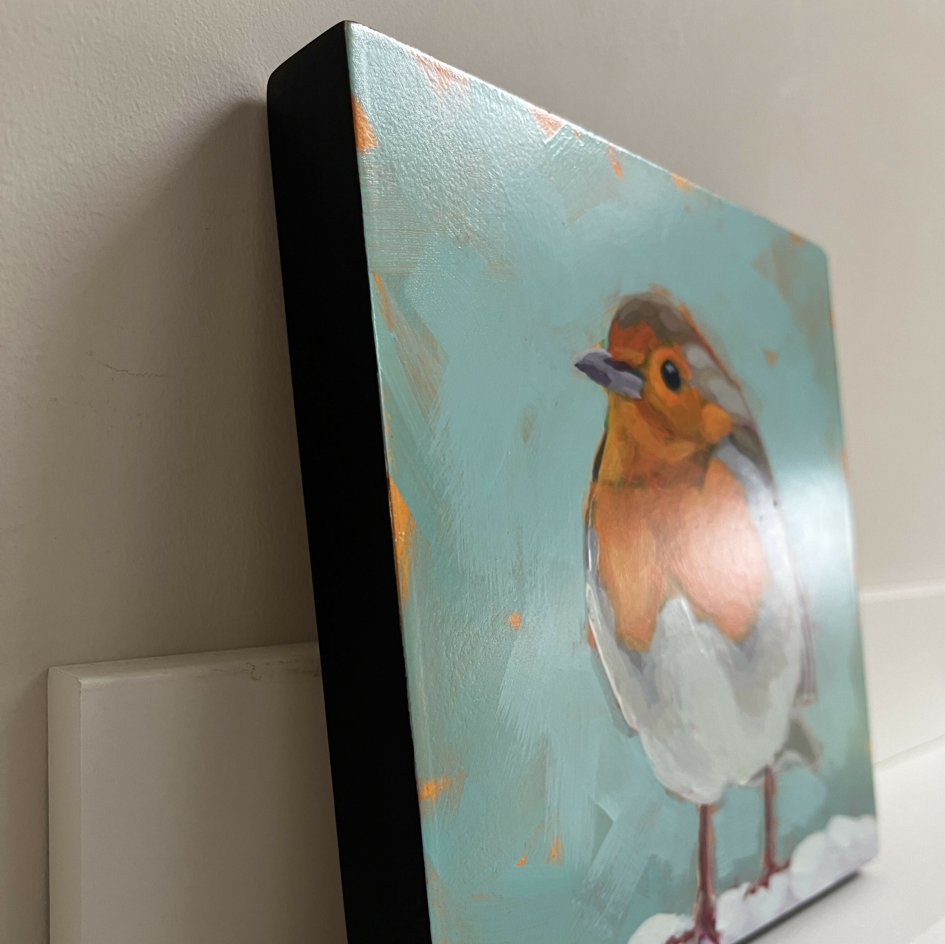Robin in the Snow - Original Acrylic Painting