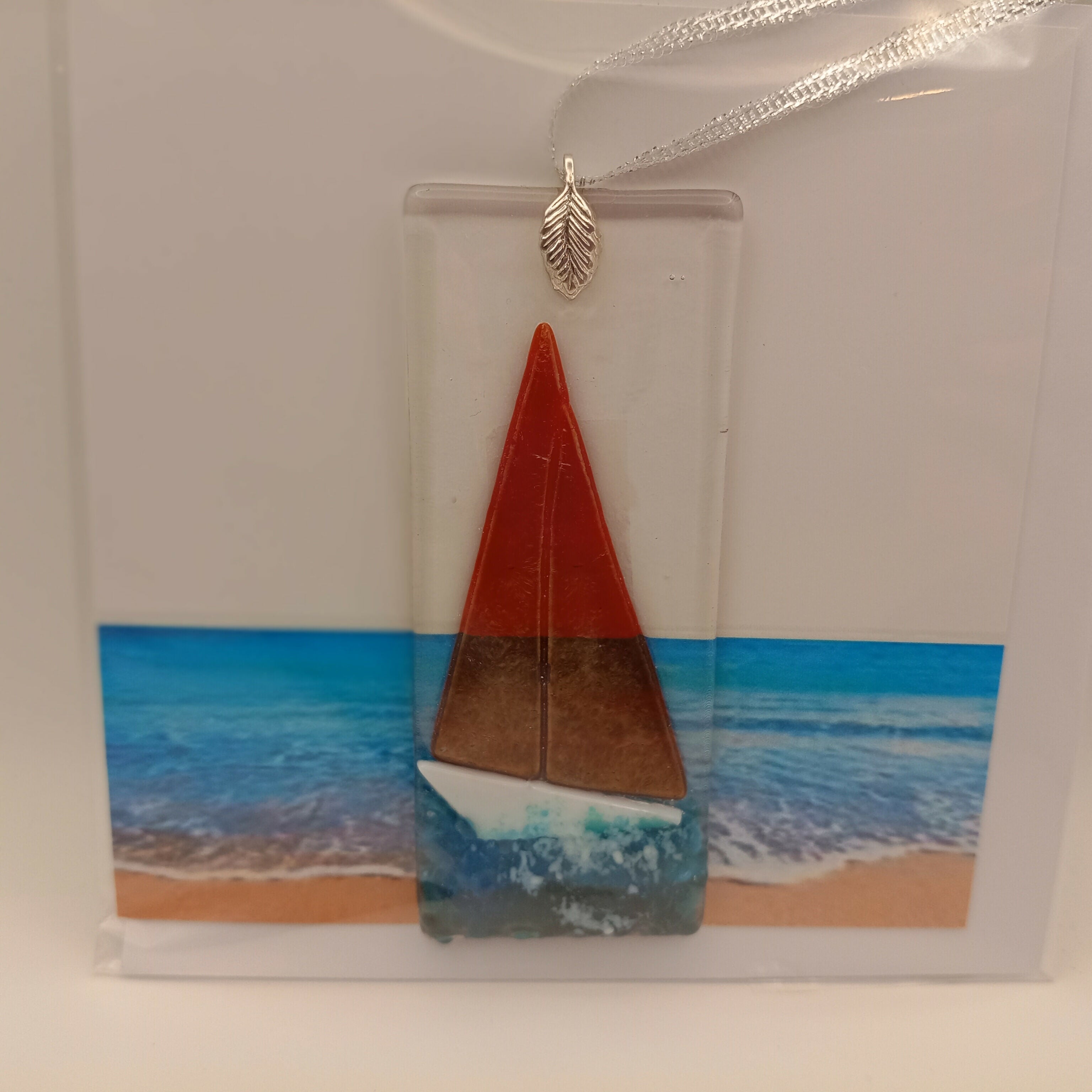 Fused Glass Boat Card