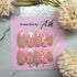 Reusable Pink and White Flowery French Tip with Diamontes Handmade Press On Nails