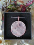 Rose Quartz Wire Wrapped Crystal Necklace on Sterling Silver Chain