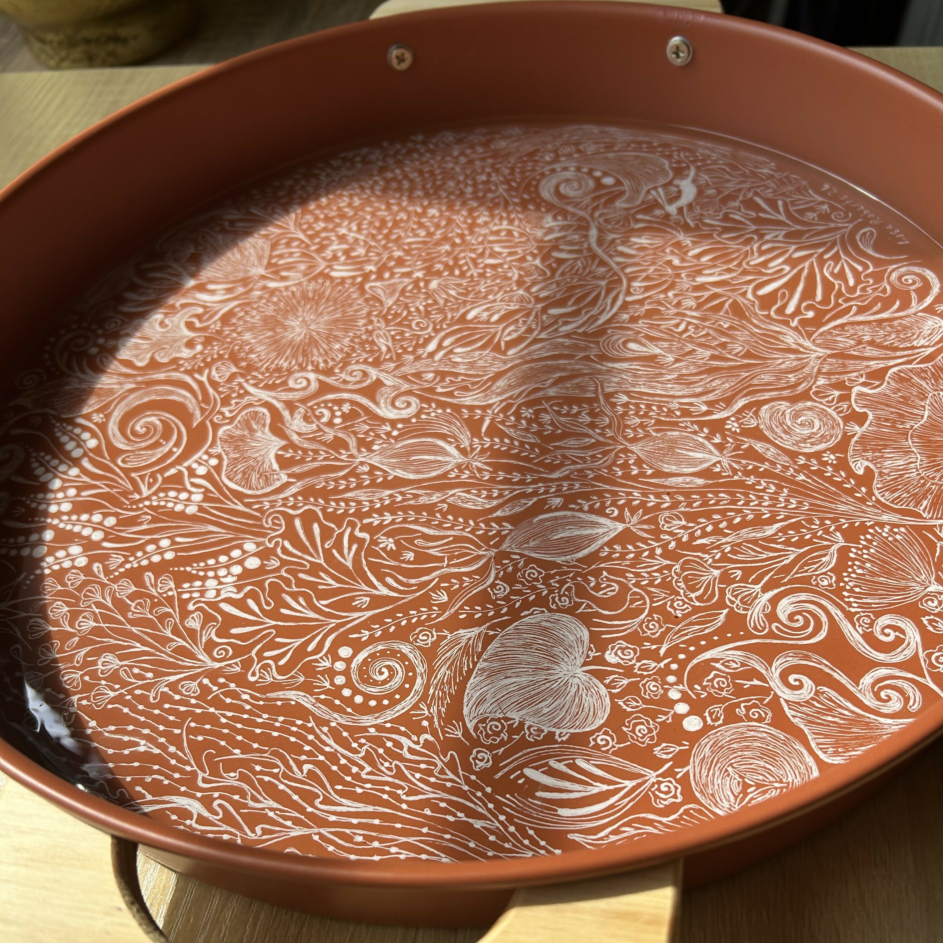 WOODLAND Hand Painted Metal Tray