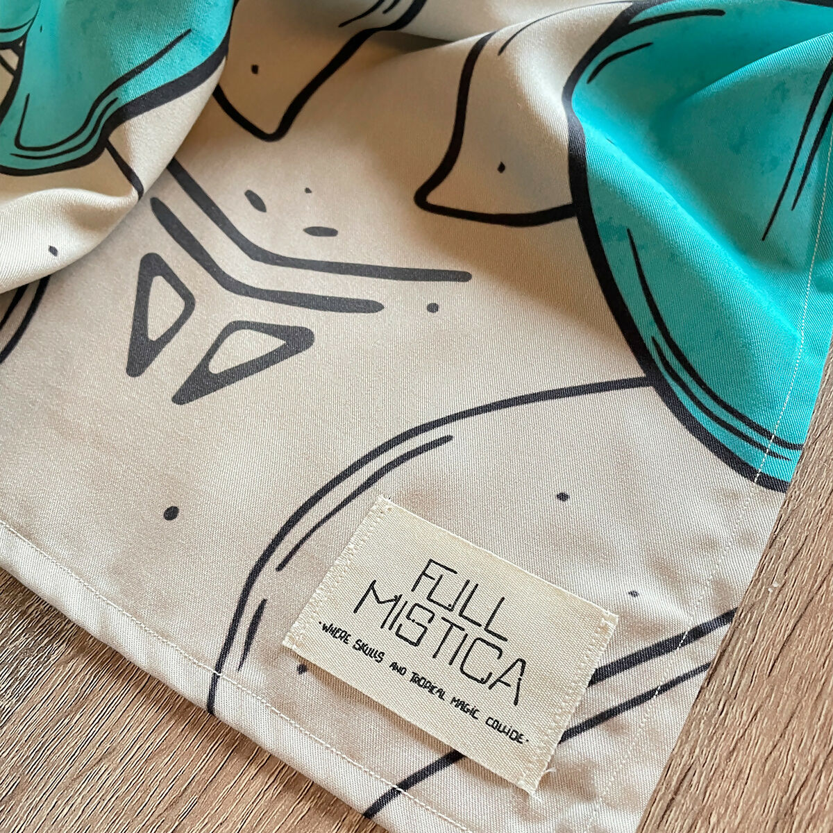 Skull Meets Teal Jungle Scarf