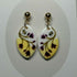 Yellow Background Vines Gold Plated Earrings