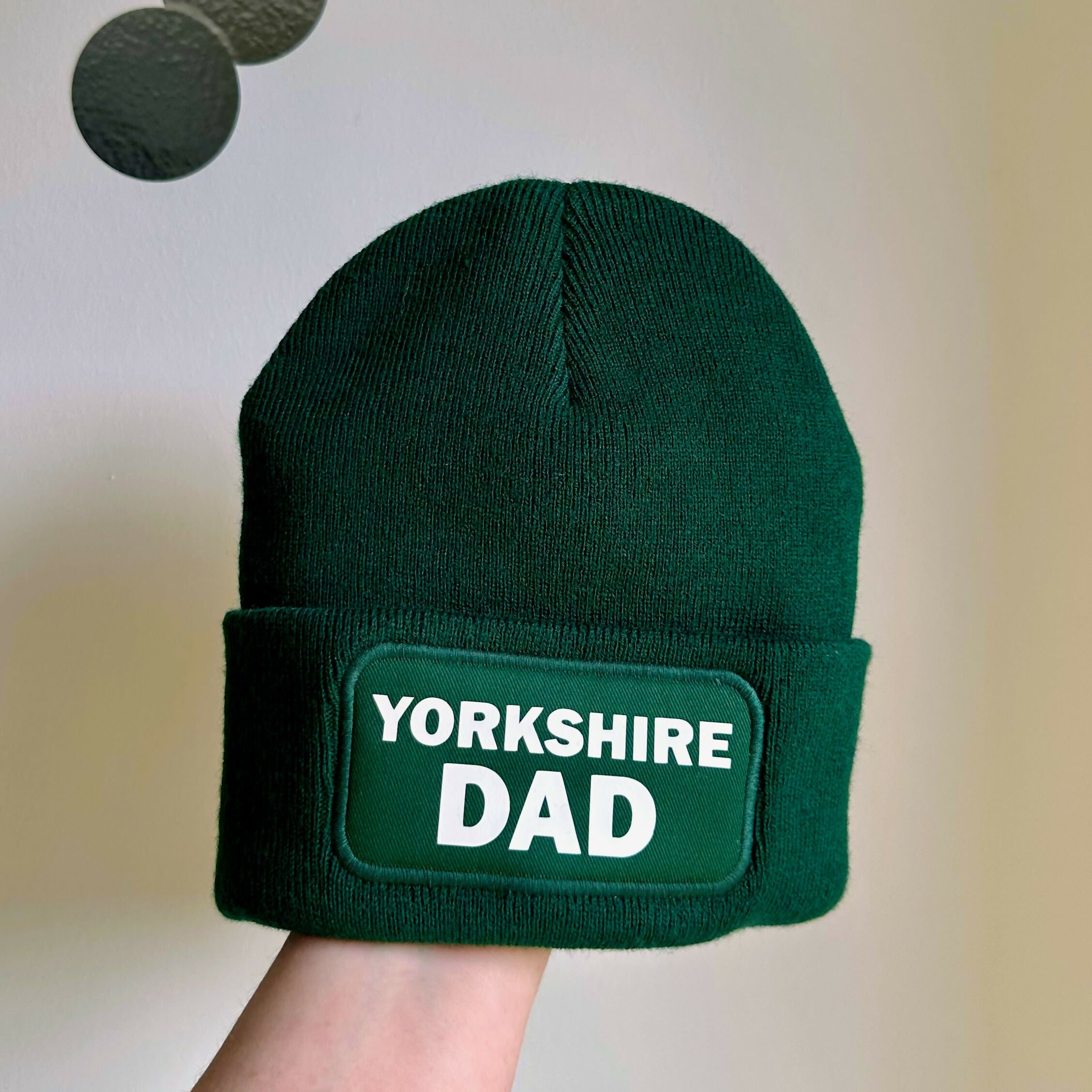 Yorkshire Dad Cuffed Rectangular Patch Beanie Hat