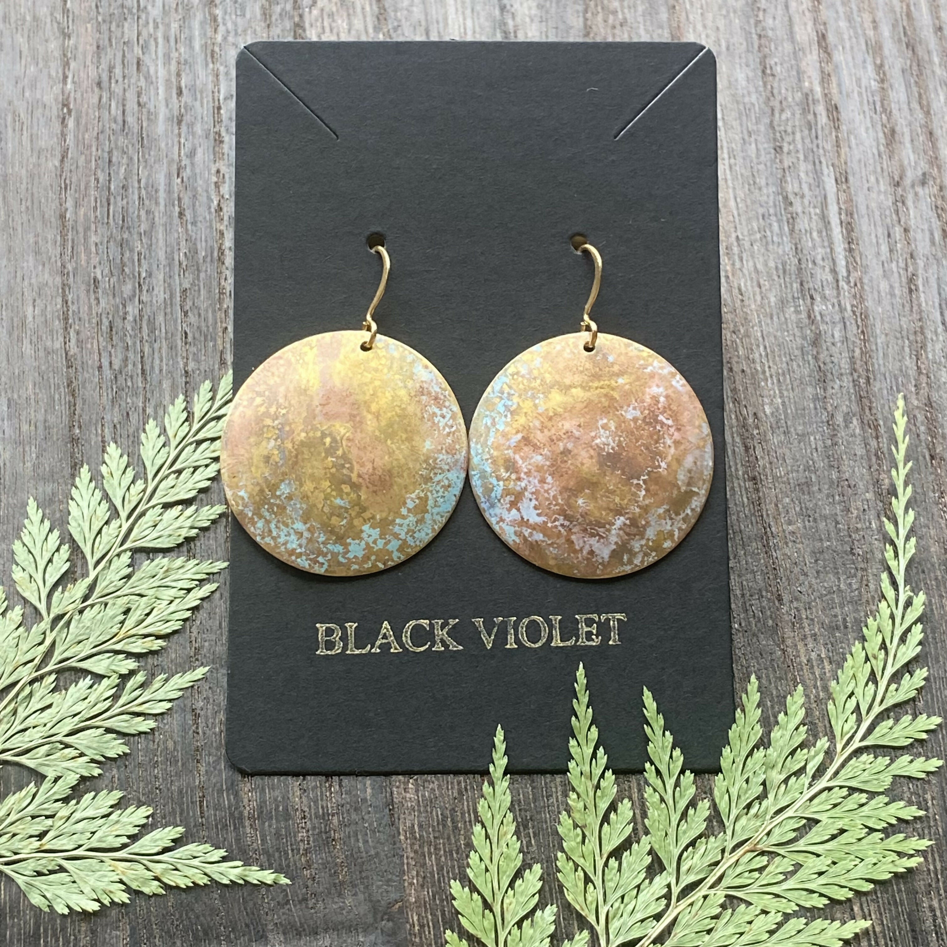 COPPER MOON EARRINGS WITH PATINA