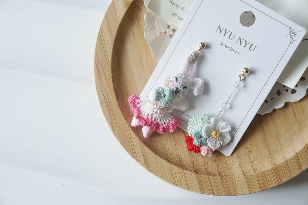 Mini Bunny Flower Earrings