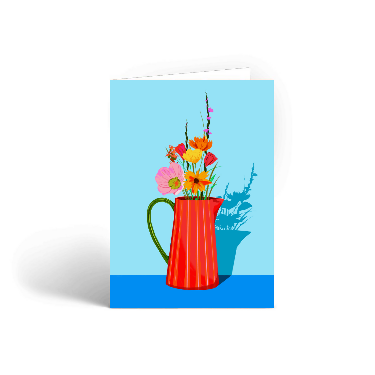 Blue Floral Greetings Card