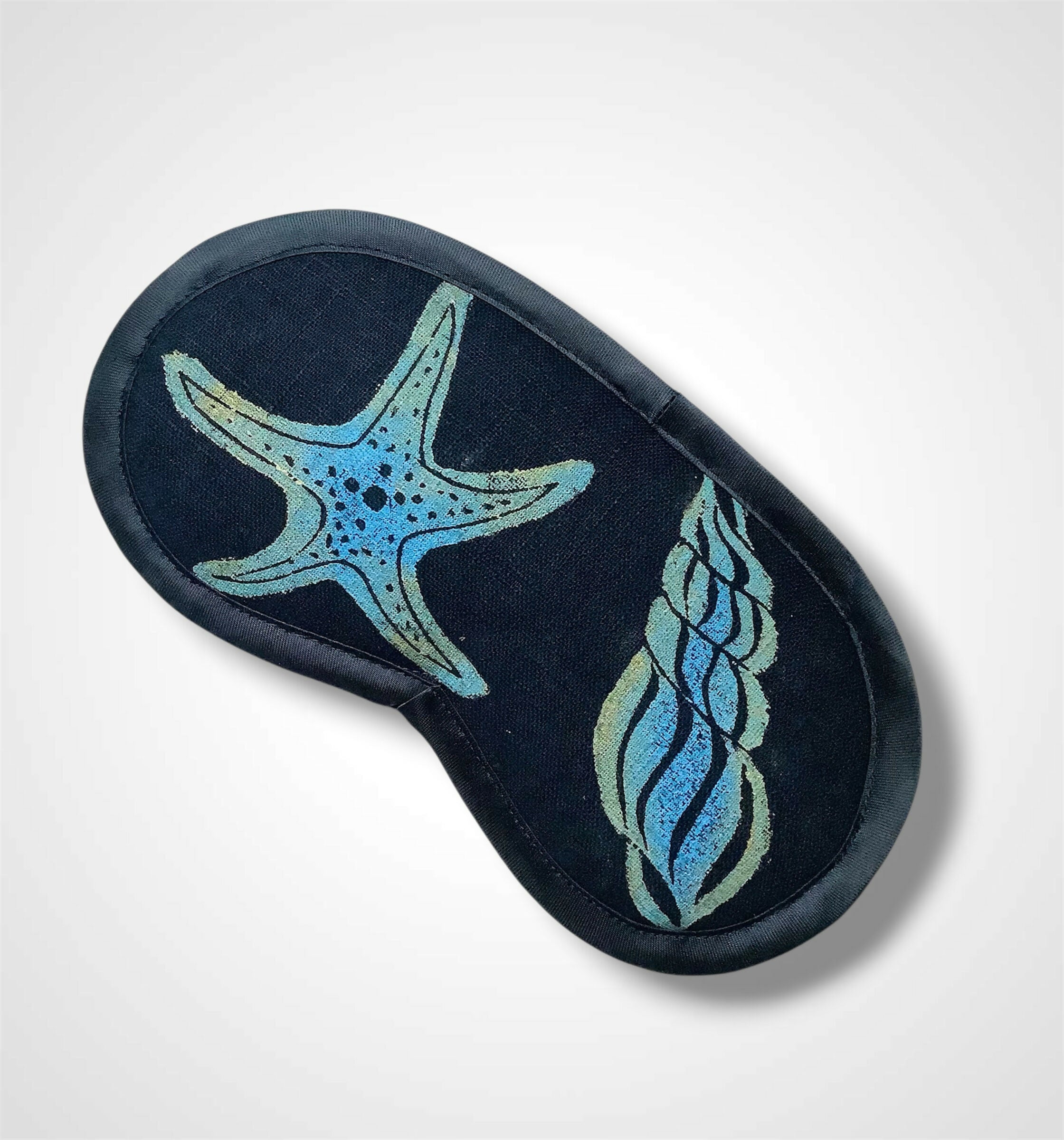 Navy Sea Shells Linen Lavender Infused Eye Mask