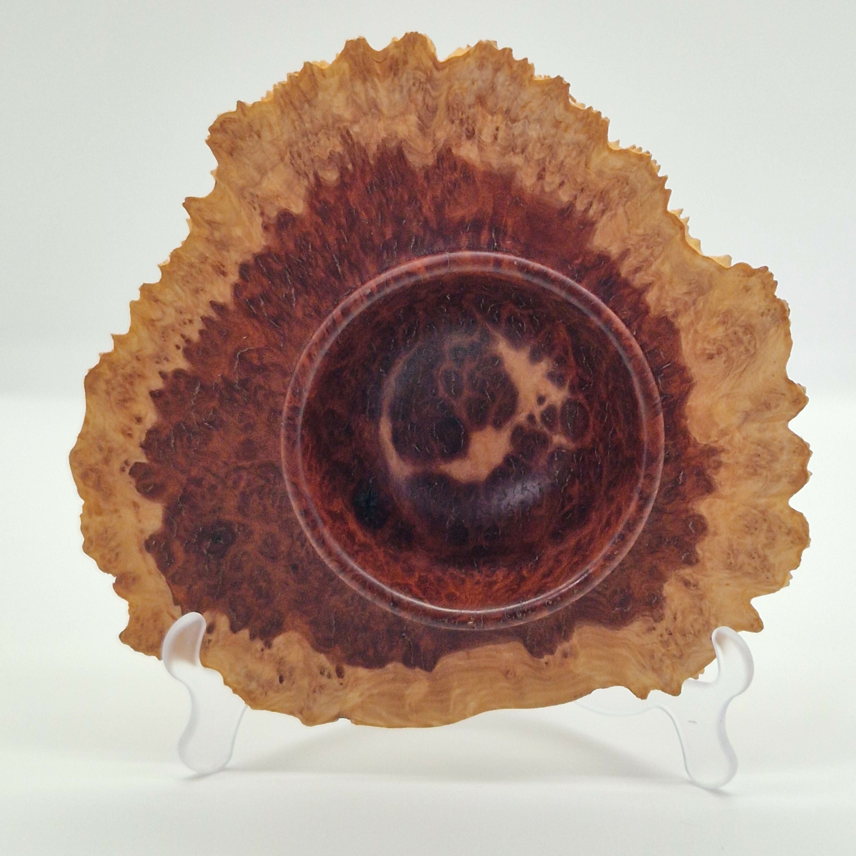 Hand Turned Natural Edged Winged Bowl made from Red Mallee Burr Wood